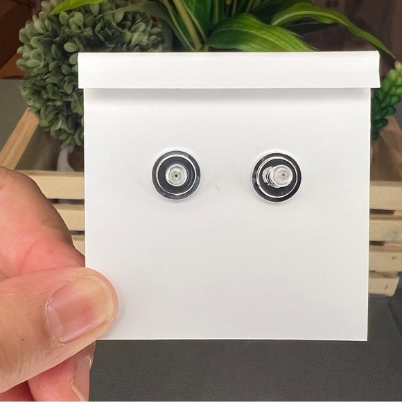 Tory Burch Kors Silver Stud Earrings - Picture 5 of 6